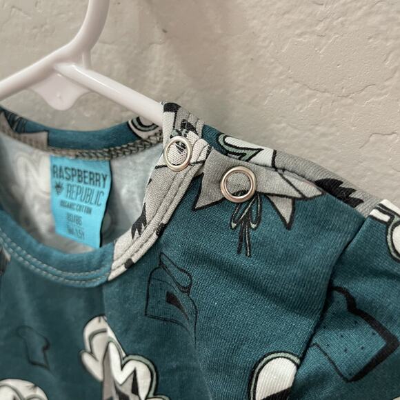 Raspberry Republic Teal Wolf Long Sleeve Bodysuit - Picture 3 of 6